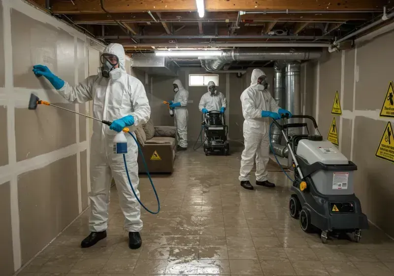 Basement Moisture Removal and Structural Drying process in Lafourche Parish, LA